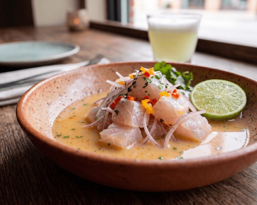 Ceviche de poisson blanc au leche de tigre