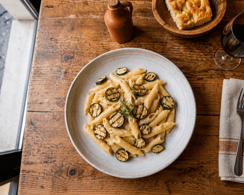 Penne à la ricotta et aux courgettes