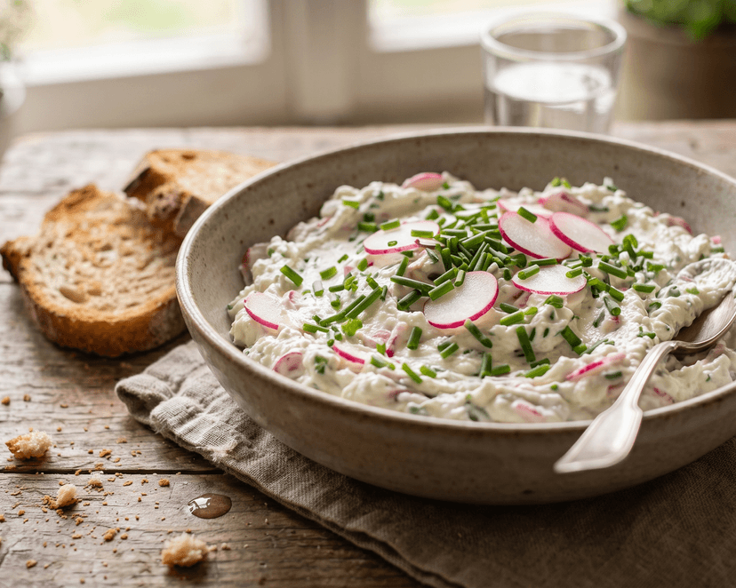 Tartinade de chèvre et radis roses